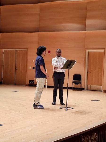 Benjamin Mora received a special invitation to Adelphi University’s Performing Arts Center where he got to observe Mr. George at work while receiving valuable tips.