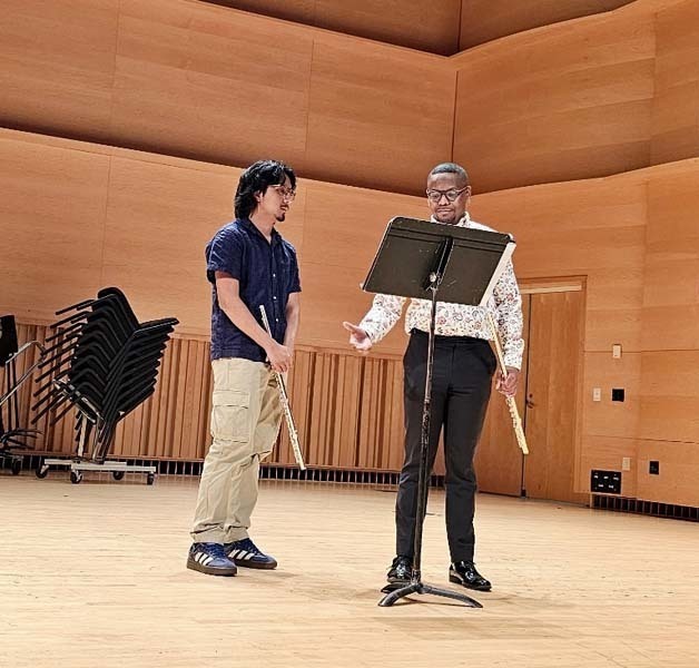 Benjamin Mora received a special invitation to Adelphi University’s Performing Arts Center where he got to observe Mr. George at work while receiving valuable tips.