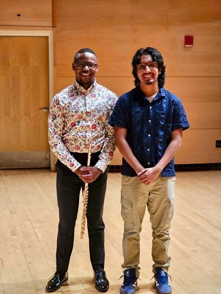 Benjamin Mora received a special invitation to Adelphi University’s Performing Arts Center where he got to observe Mr. George at work while receiving valuable tips.