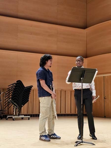 Benjamin Mora received a special invitation to Adelphi University’s Performing Arts Center where he got to observe Mr. George at work while receiving valuable tips.