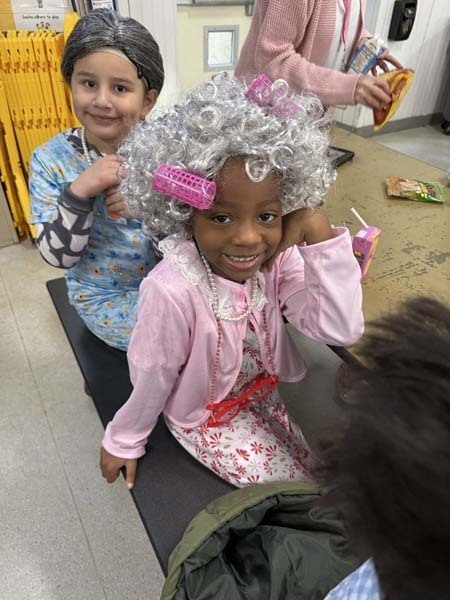Chestnut Street School Principal Dr. Lisa Minicozzi joined kindergartners in celebrating 100 days of learning on Feb. 11. 
