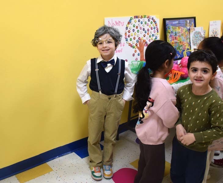 Chestnut Street School Principal Dr. Lisa Minicozzi joined kindergartners in celebrating 100 days of learning on Feb. 11. 