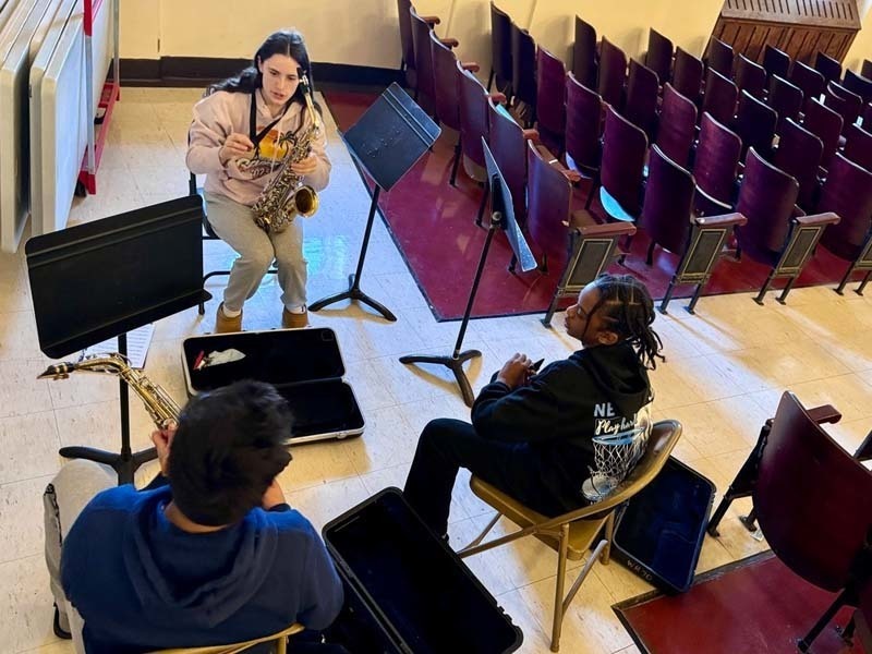  Students and teachers from West Hempstead Secondary School collaborated with George Washington School during Mentorship Week.       