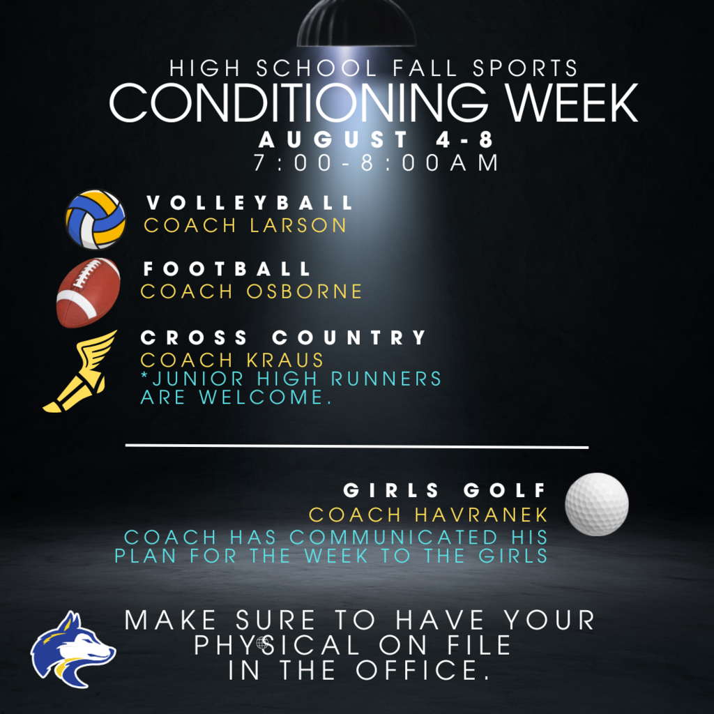 Conditioning week schedule