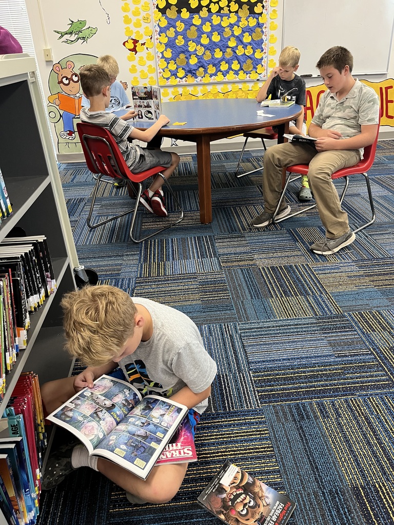 reading in the library