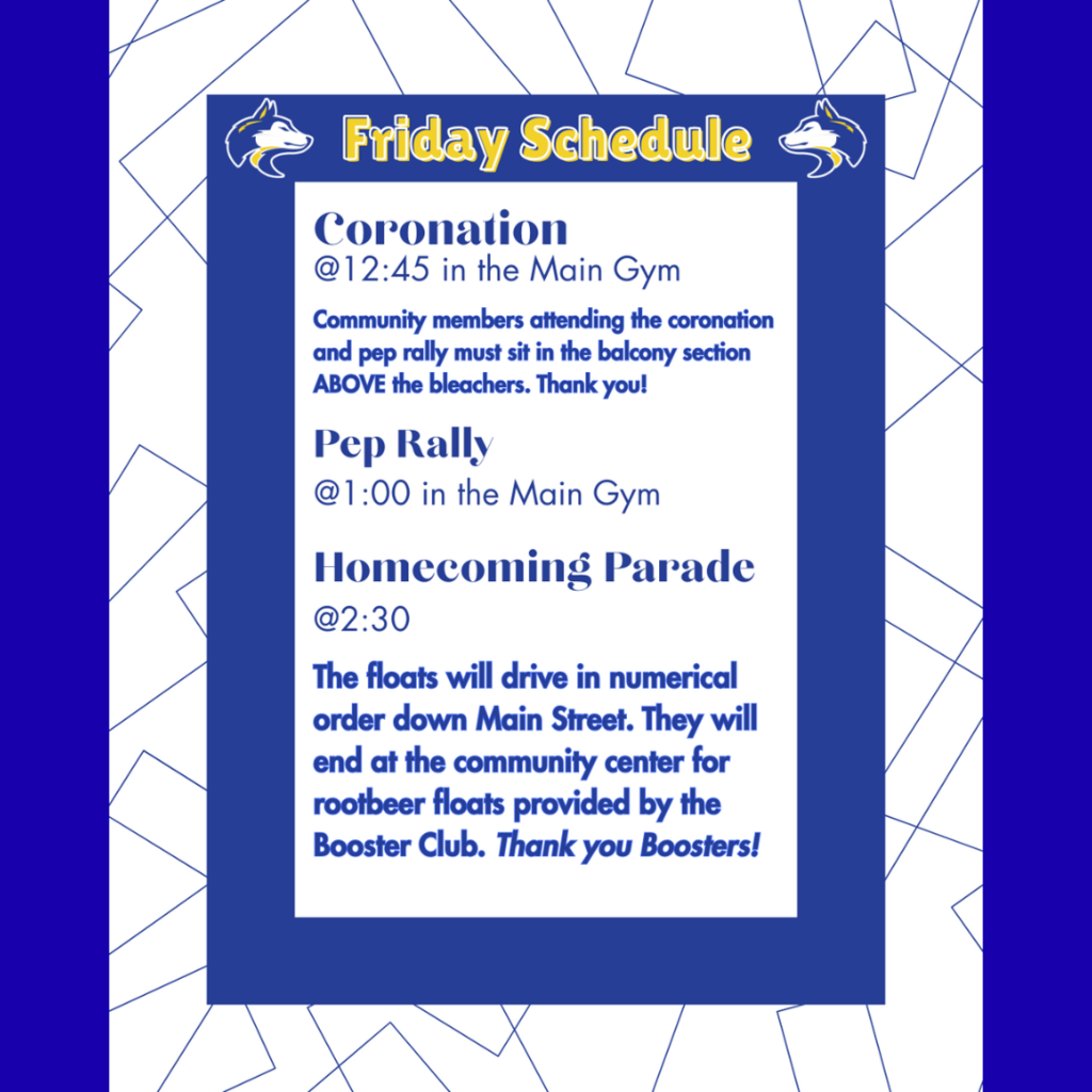 Friday Homecoming Schedule