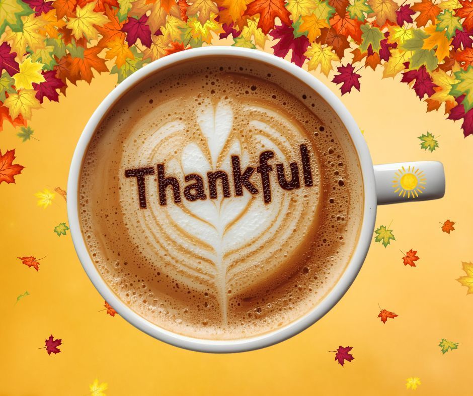 Thankful in a coffee cup.