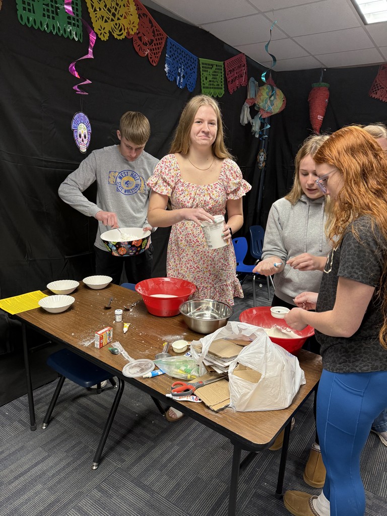 Spanish III making sugar skulls