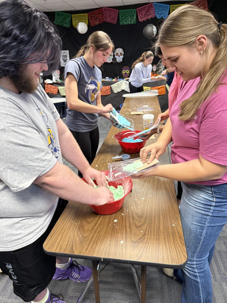 Spanish III making sugar skulls