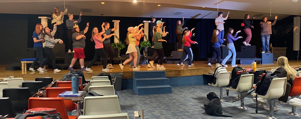 One Act team performing as a flash mob.