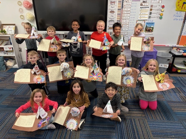 First Grade Native American teepees