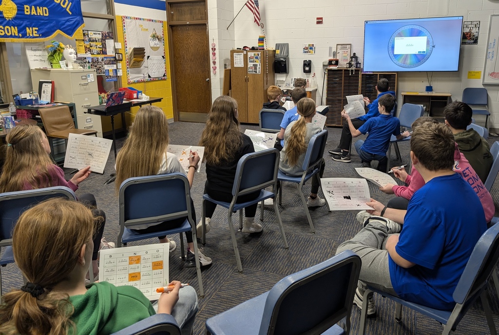6th graders playing Rhythm Bingo