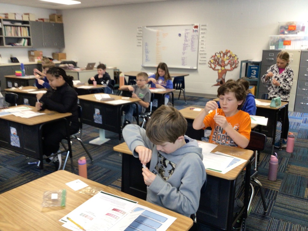 Testing water samples.