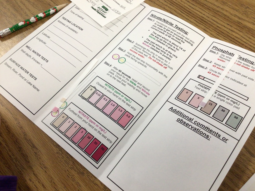 Testing water samples.