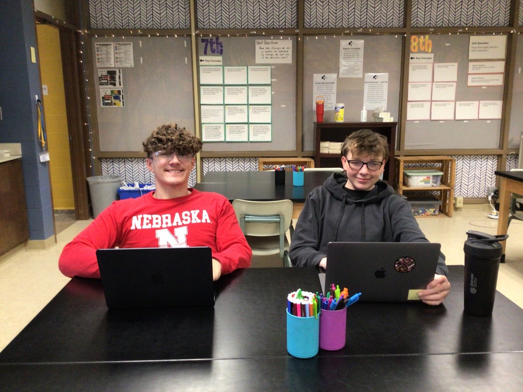 Brayden & Michael working on their next software programming projects.
