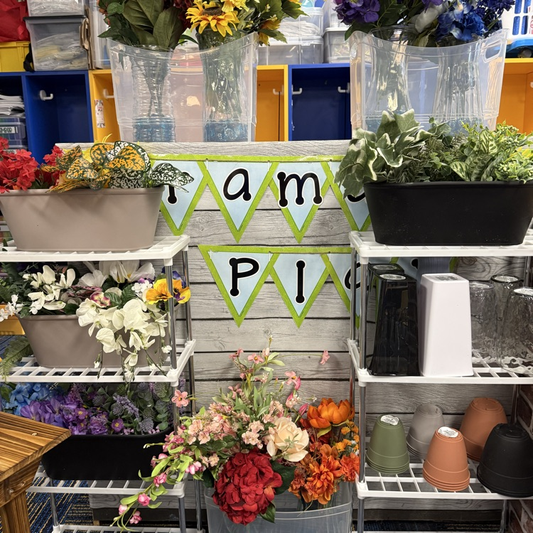 Flowers of various size, shapes, colors and heights.