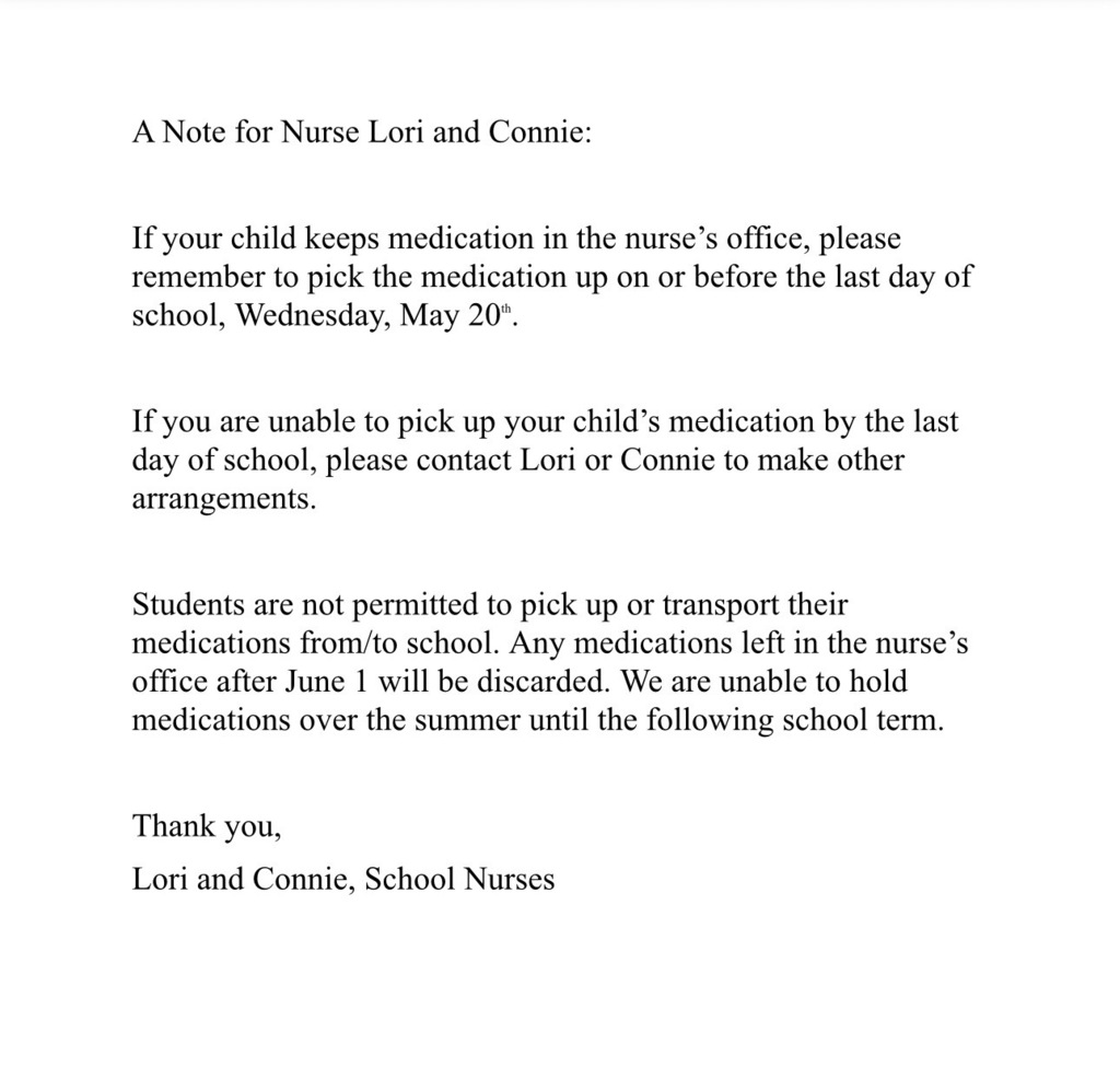 From the school nurses