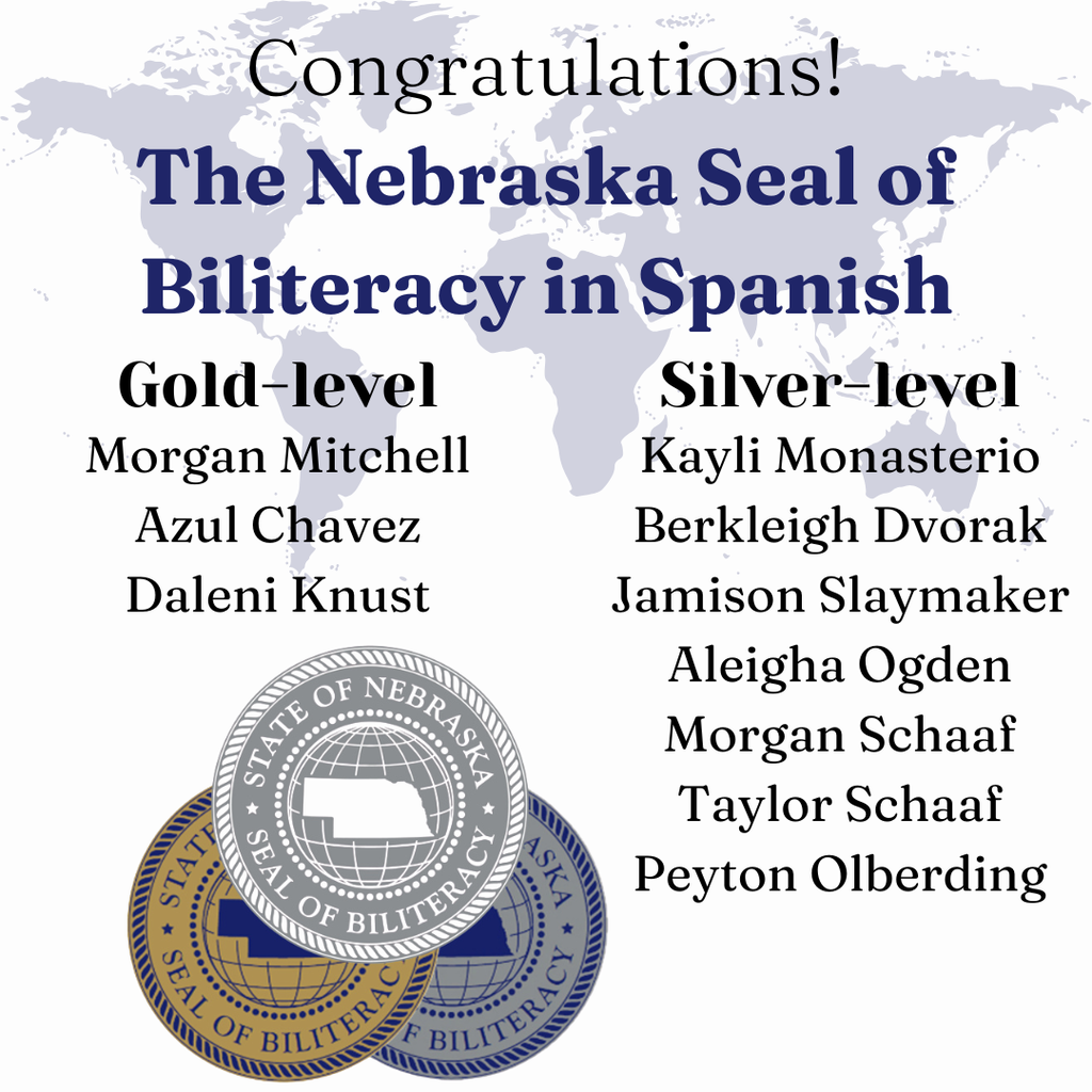 Ten West Holt students earned their Nebraska Seal of Biliteracy in Spanish