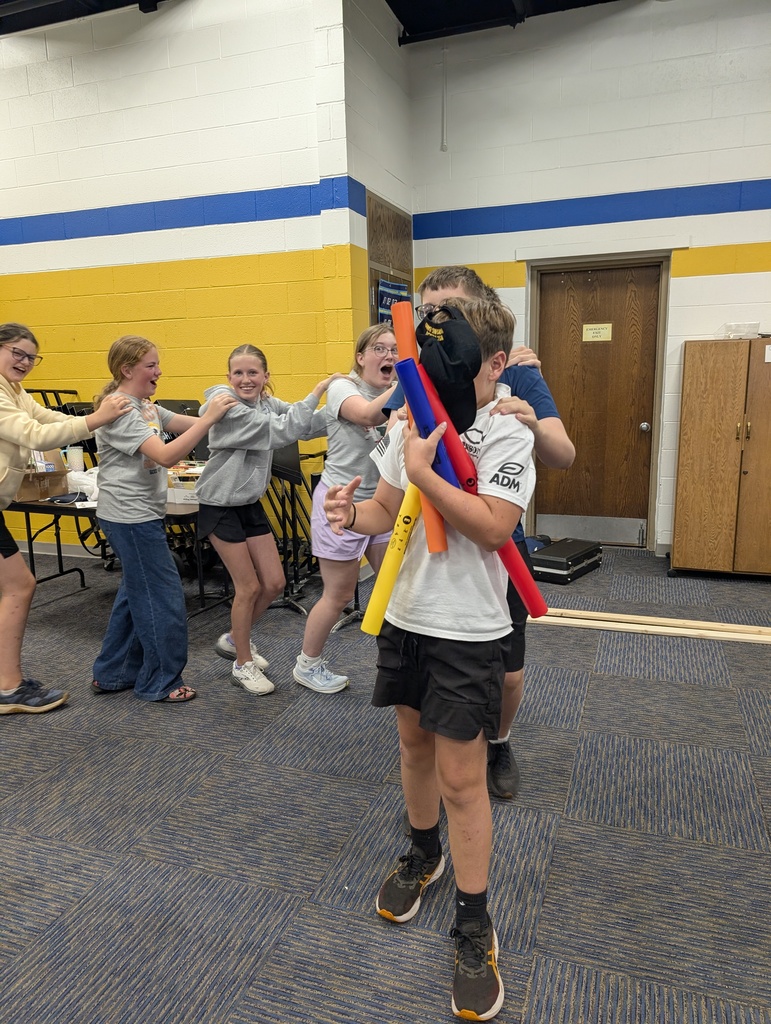 Students participating in a team building exercise