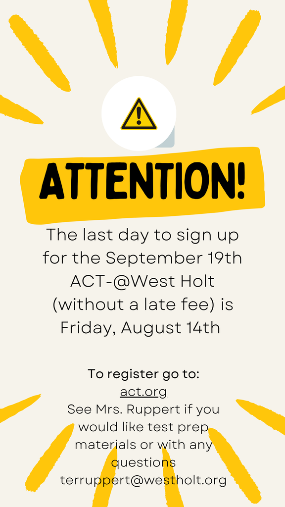 September ACT deadlines