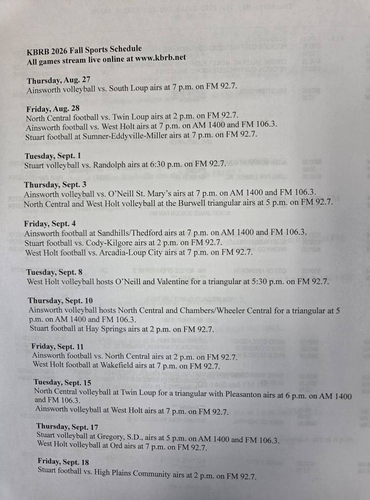 radio schedule