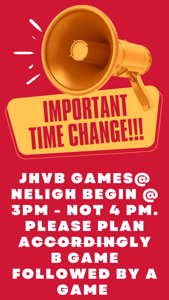 WH JHVB Game time change!