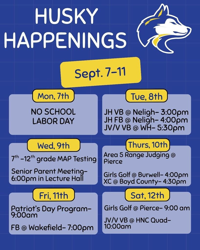 weekly schedule