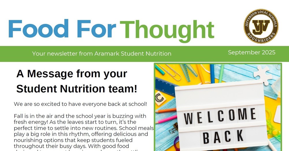 Image of the september food service newsletter
