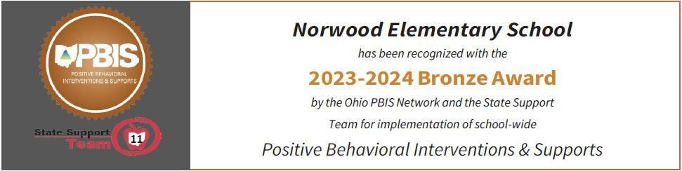 Bronze award for Norwood Elementary image