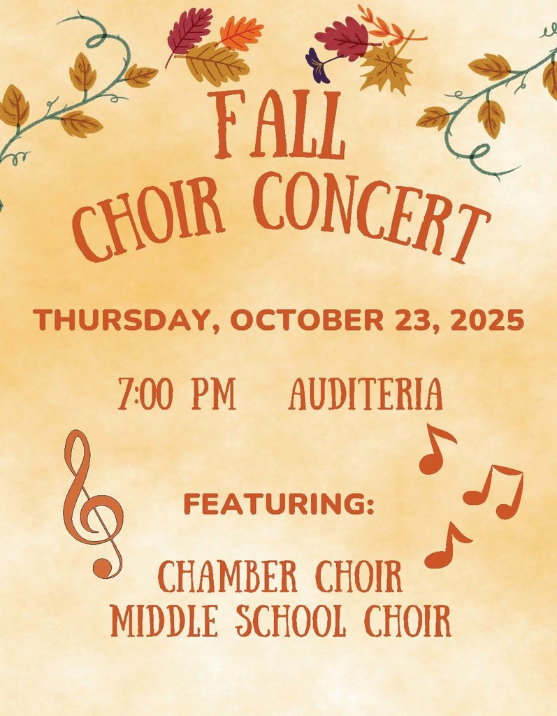 Choir concert 10/23 at 7:00 pm
