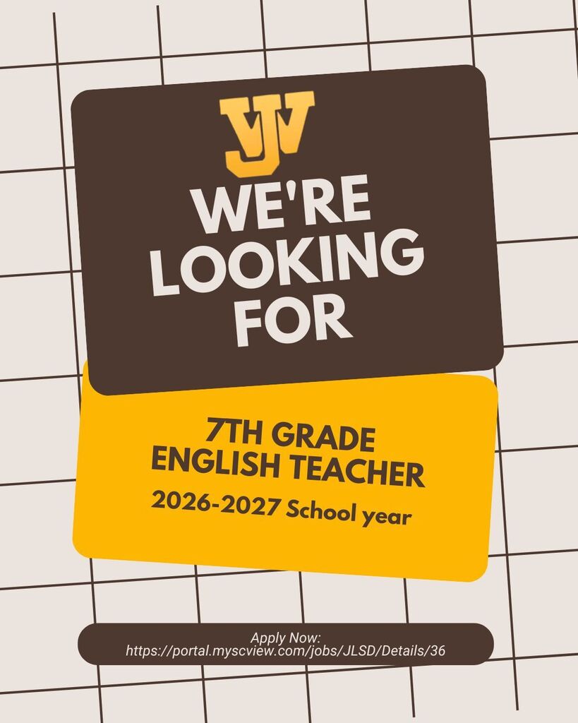 We're looking for a 7th Grade English Teacher