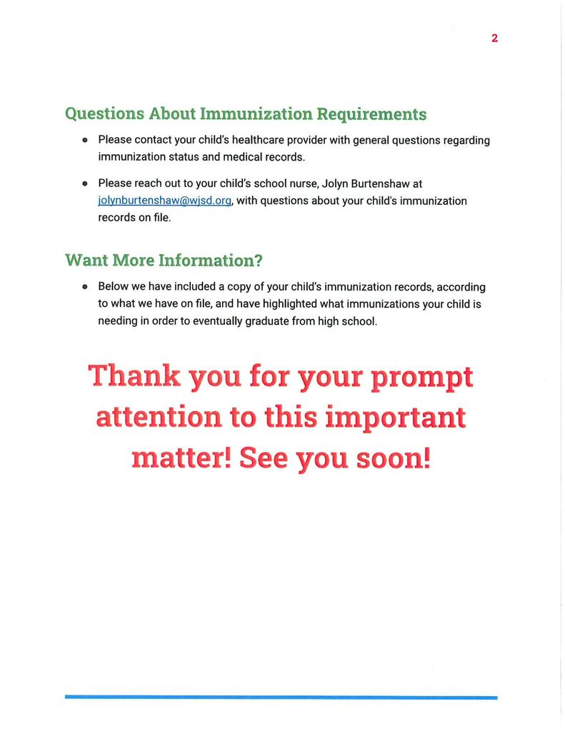Immunizations