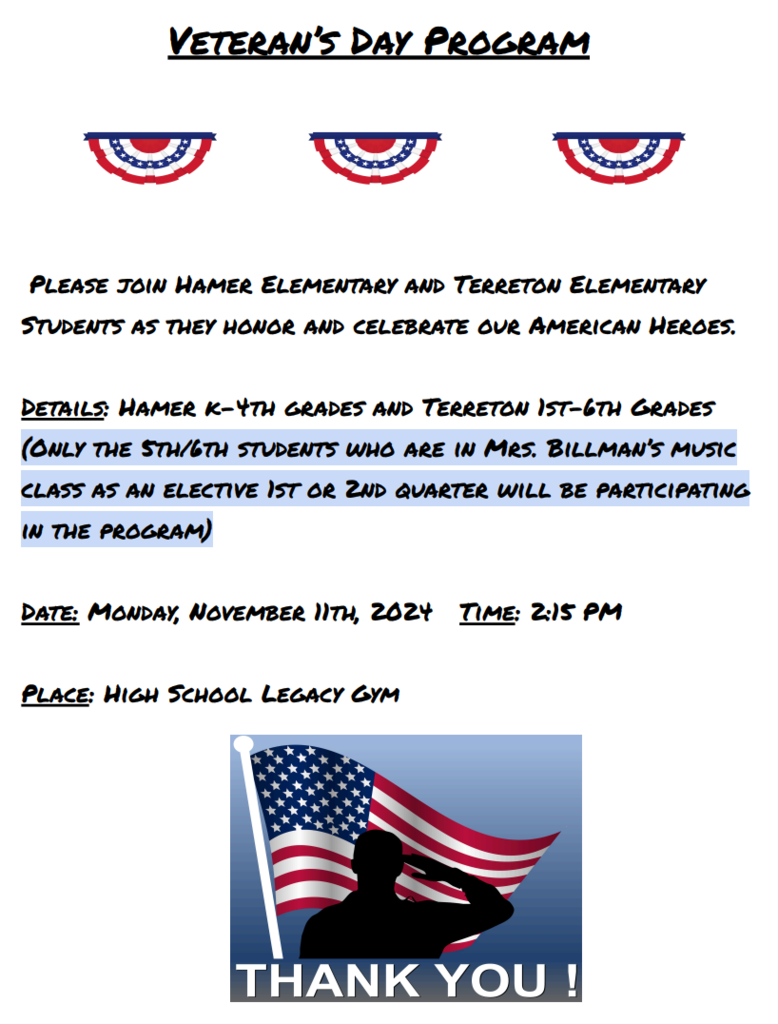 Veteran's Day Program