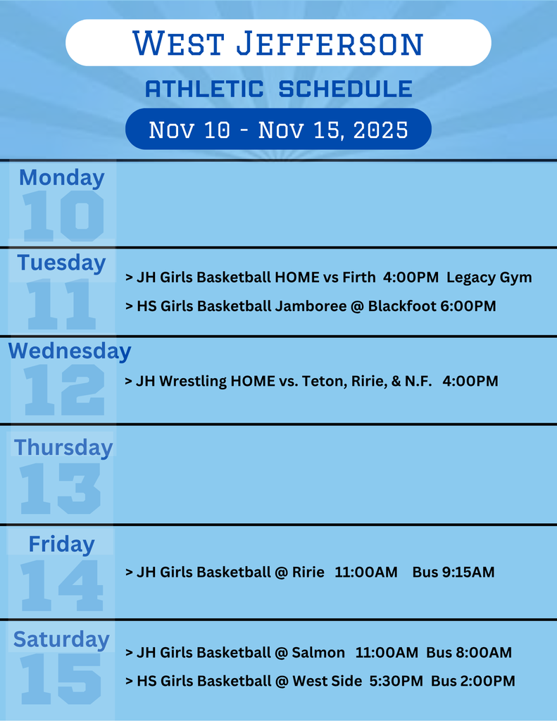 Weekly Athletic Schedule