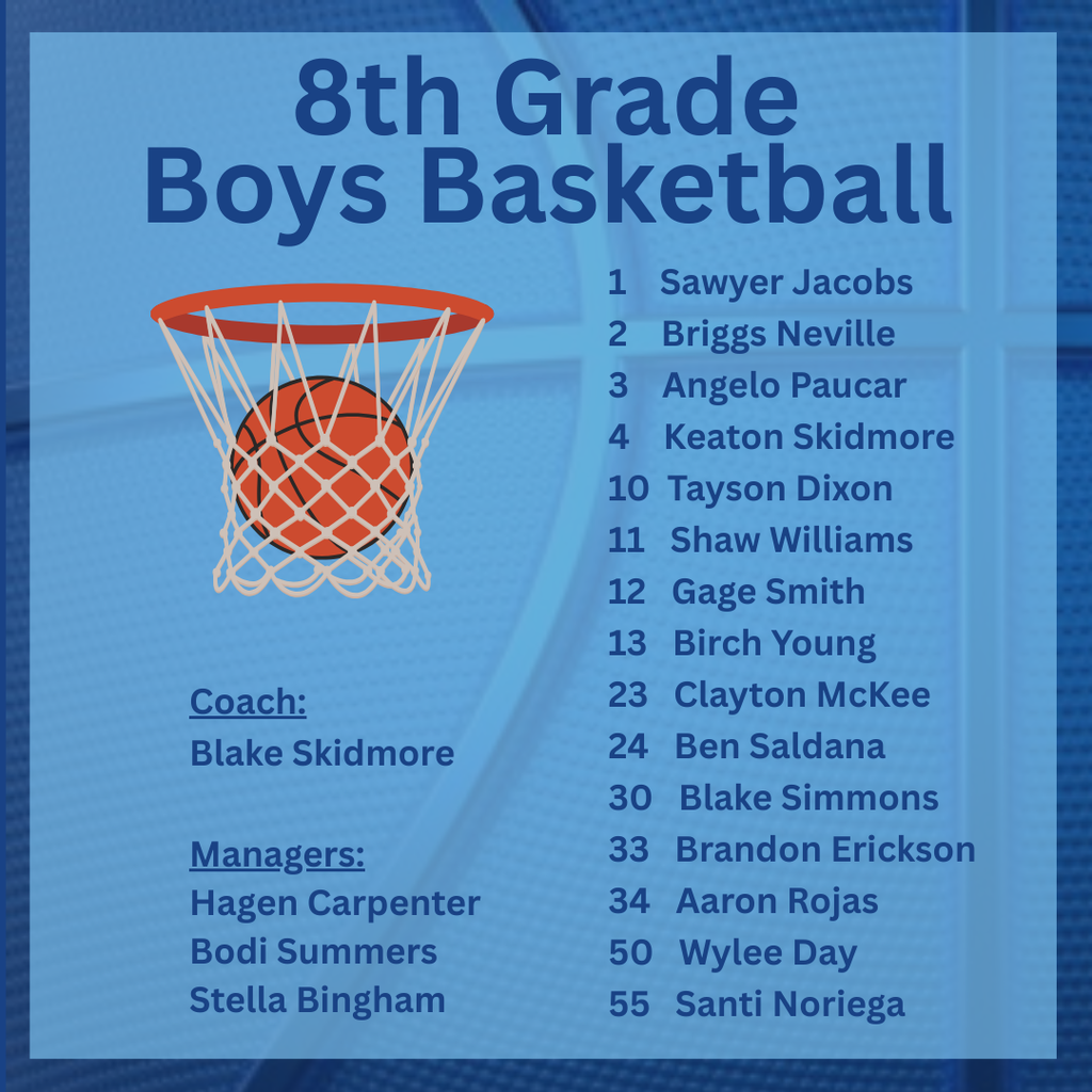 8th Grade Boys Basketball Roster
