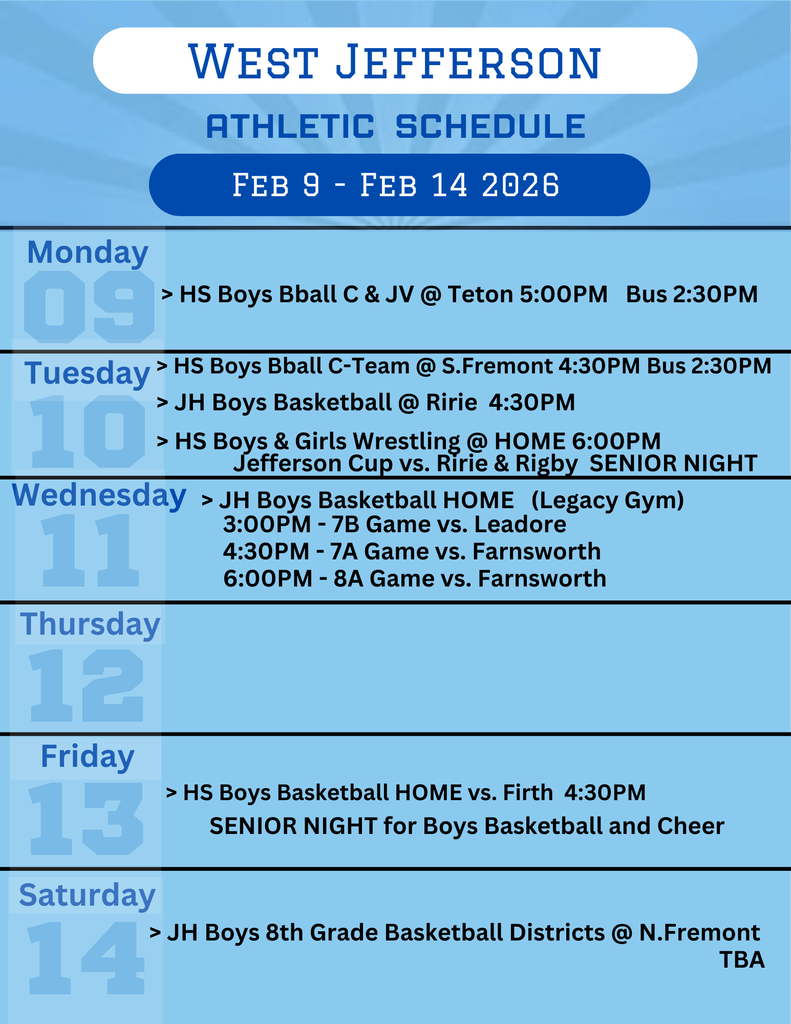 Weekly Athletic Schedule