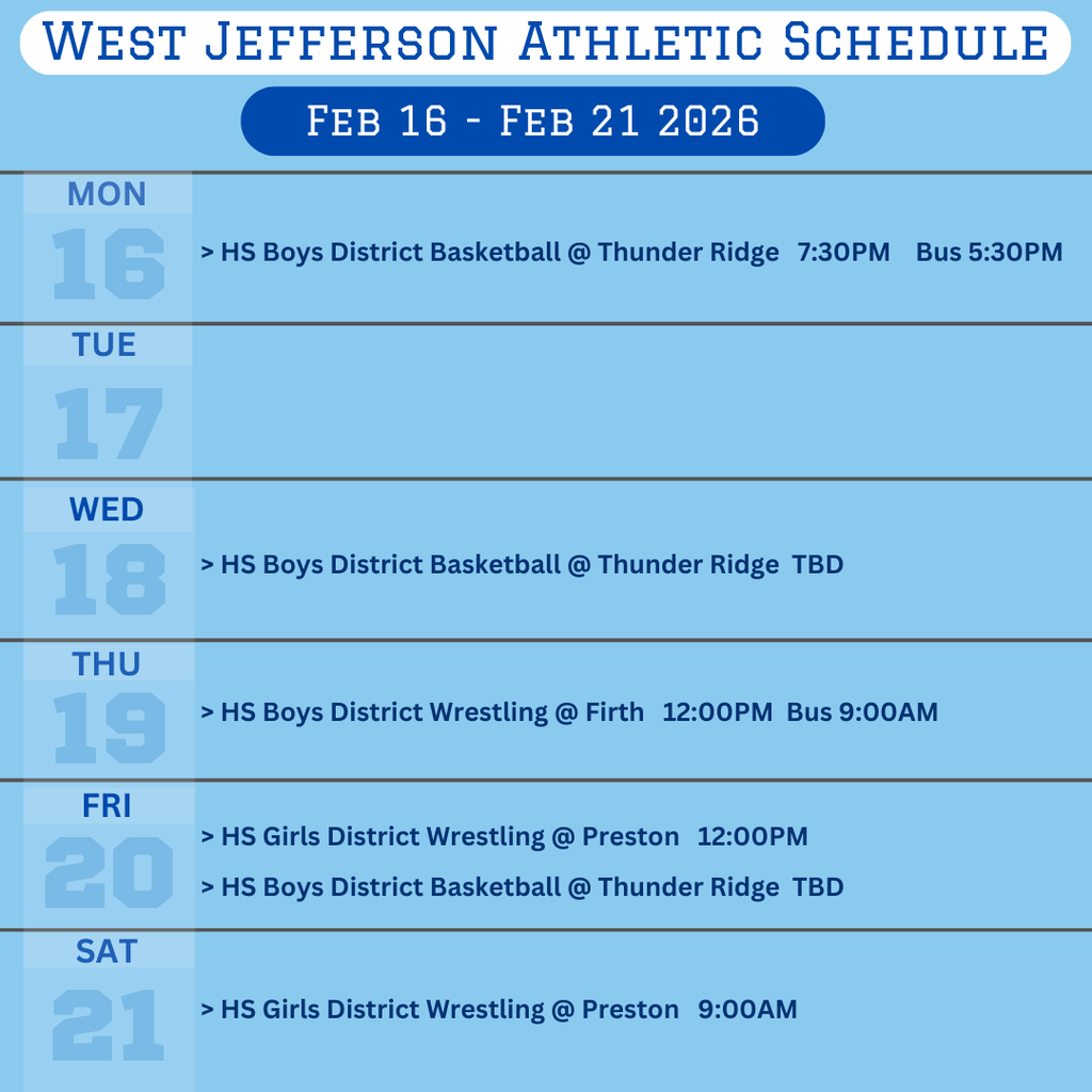 Weekly Athletic Schedule
