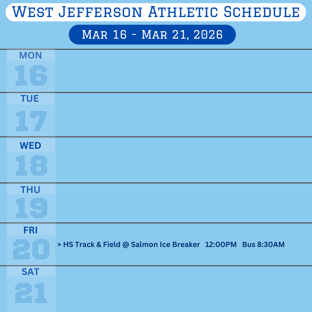 Weekly Athletic Schedule