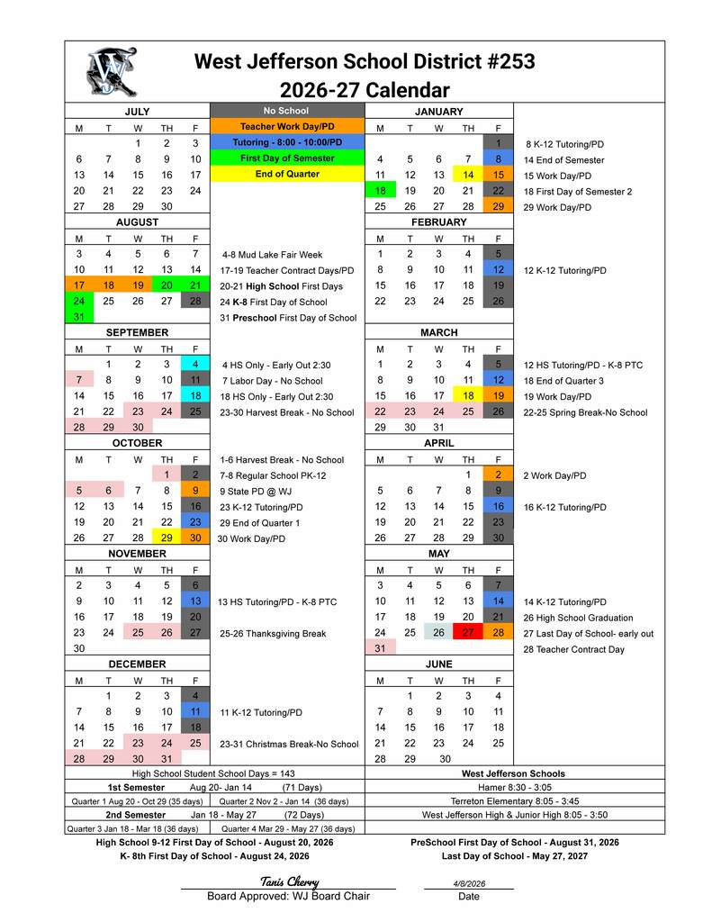 Approved Calendar 2026-27 English