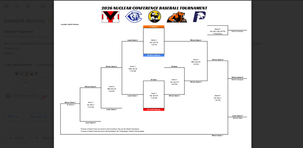 2026 Baseball District Bracket