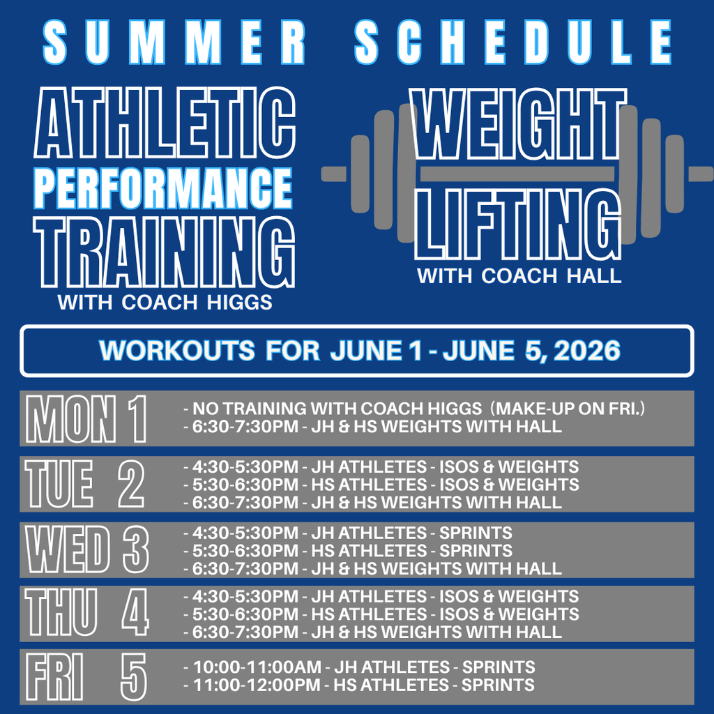 Summer Workout Schedule