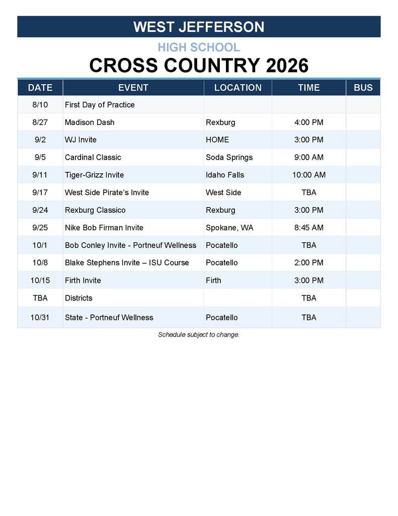 HS Cross Country Team