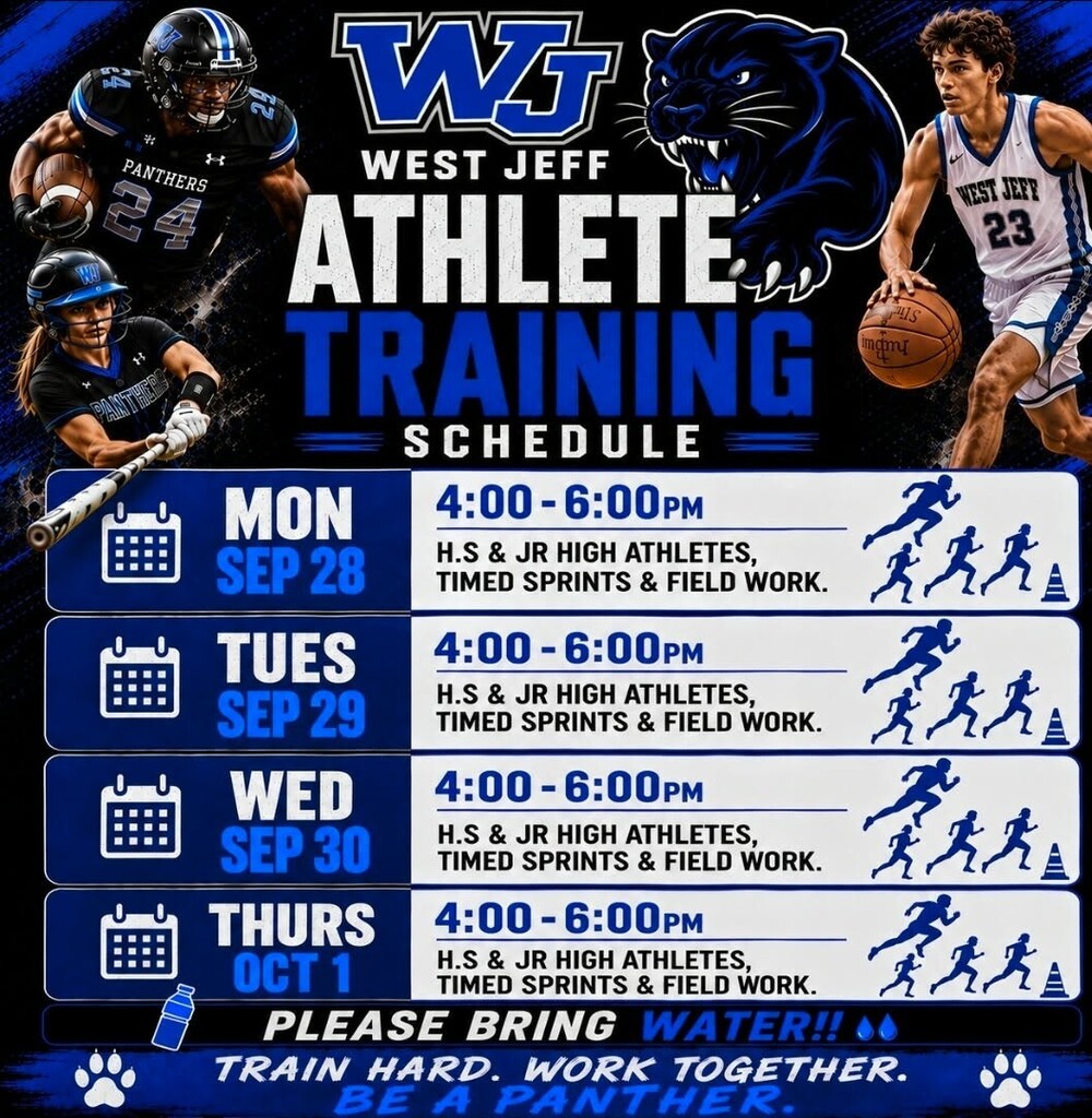 Athletic Training Schedule