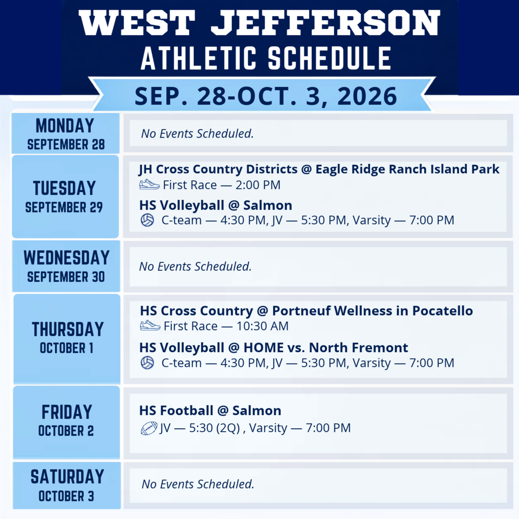 Weekly Athletic Schedule