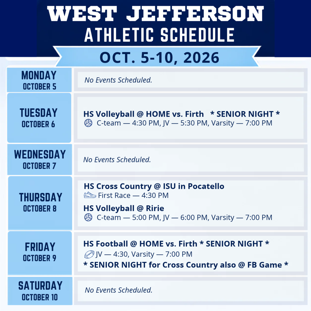 Weekly Athletic Schedule