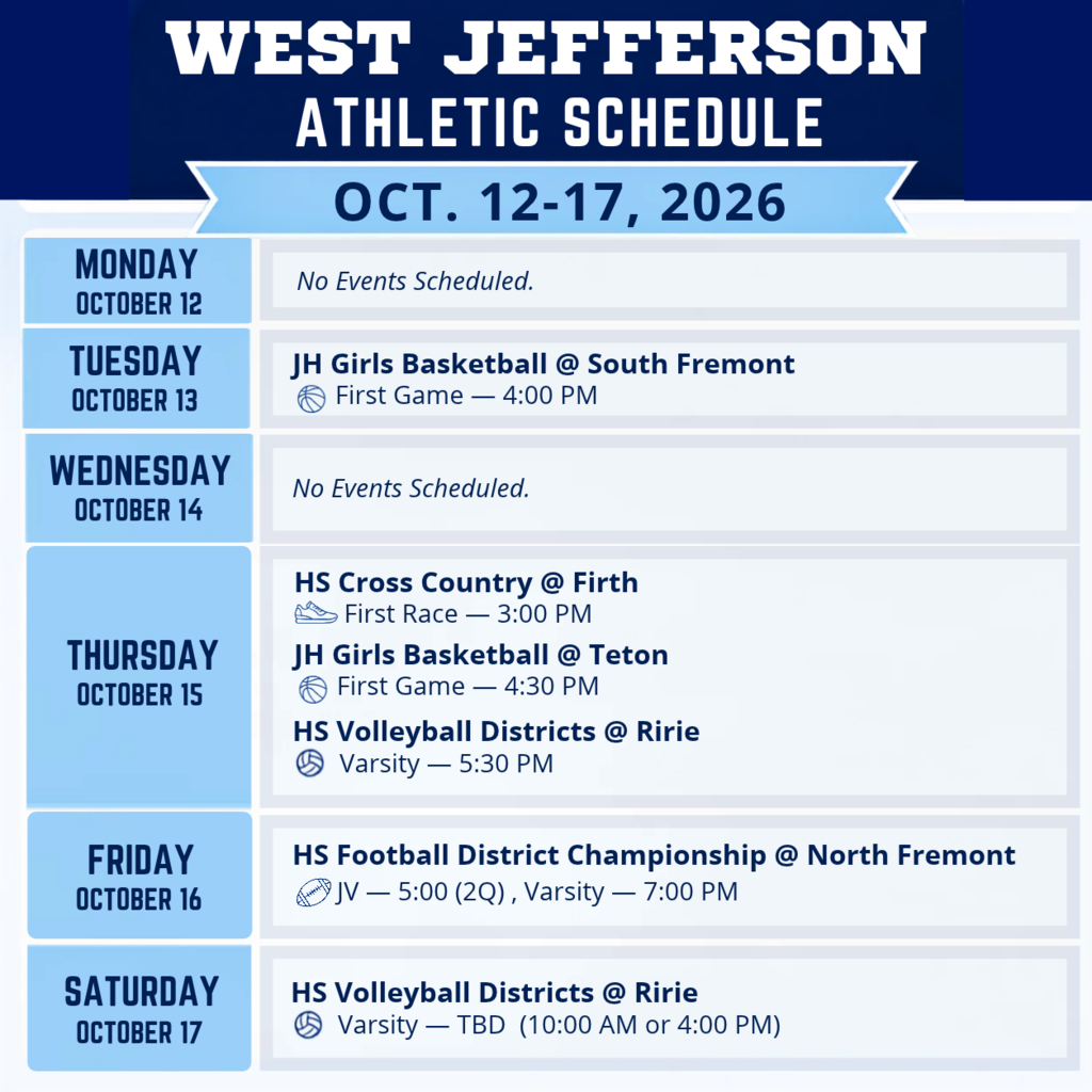Weekly Athletic Schedule