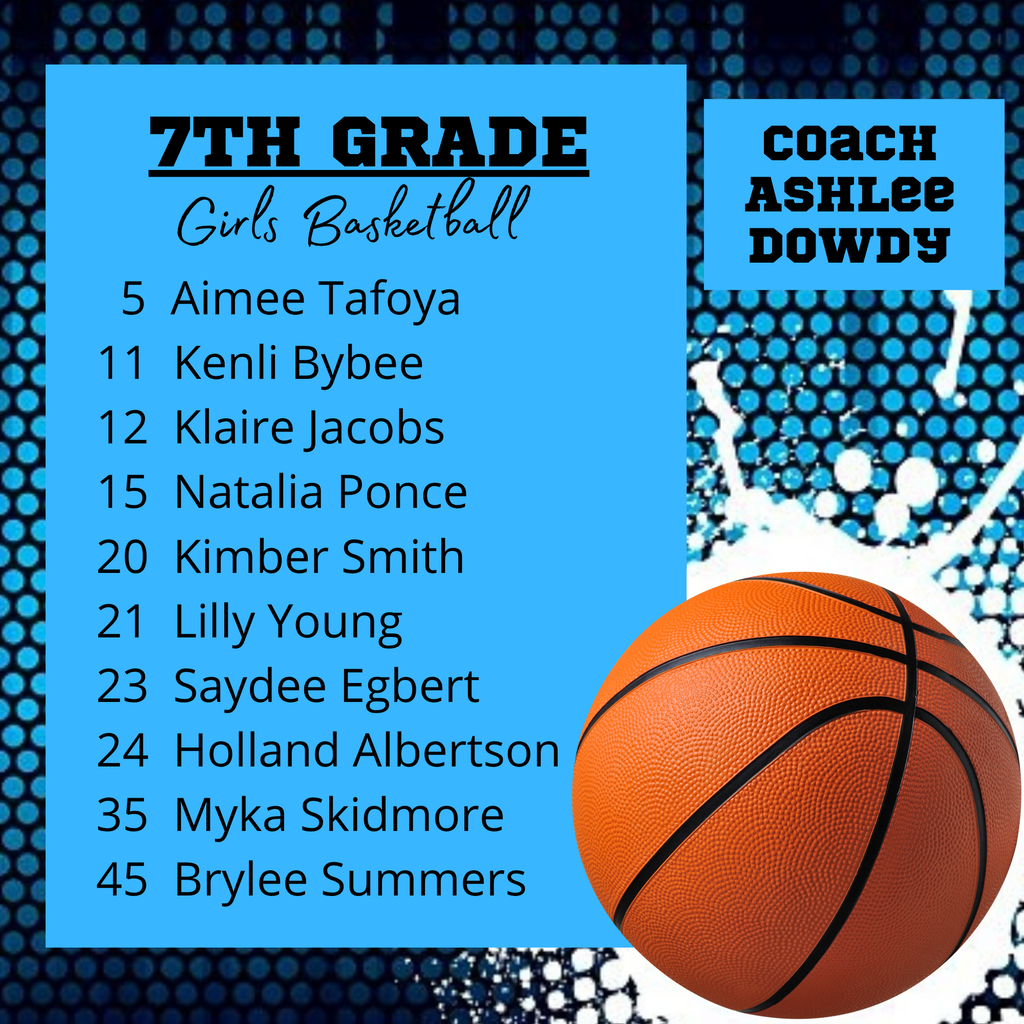 7th Grade Girls Basketball Roster
