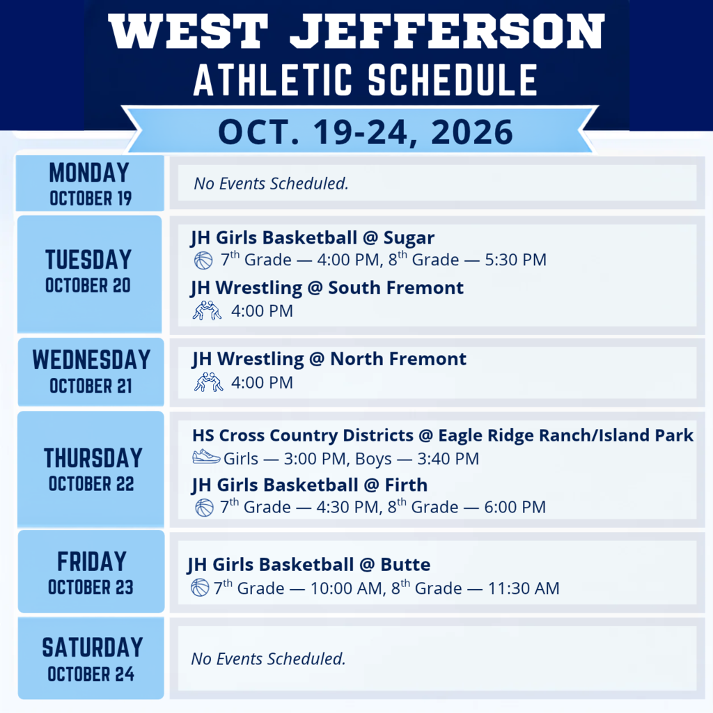 Weekly Athletic Schedule