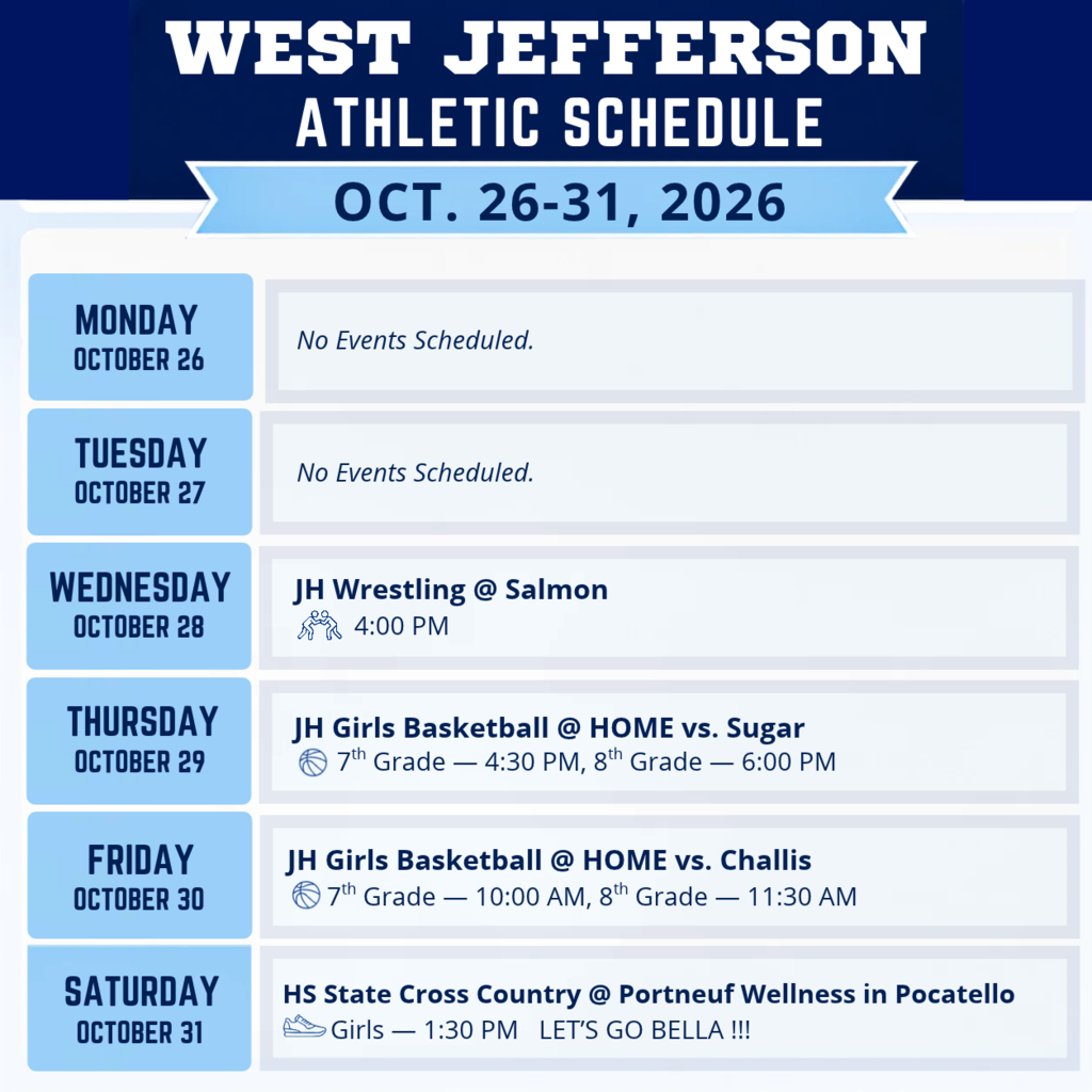 Weekly Athletic Schedule