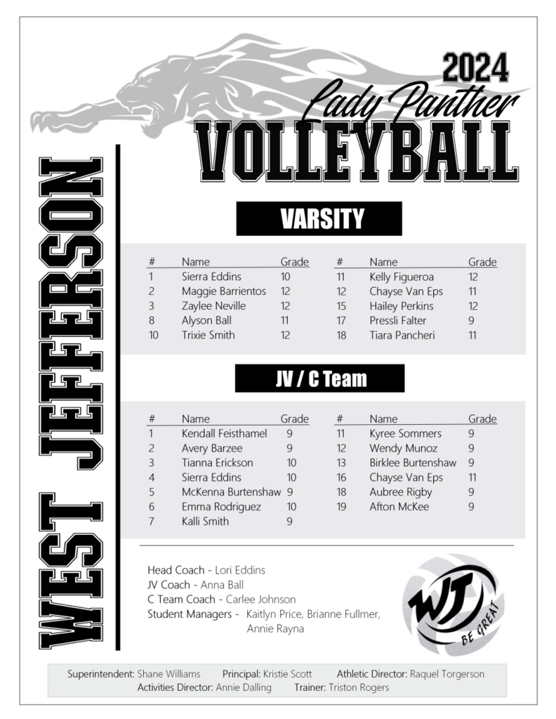 HS Vball Roster
